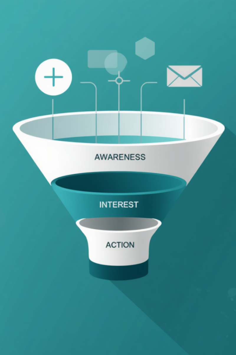Sales funnel stages for business marketing