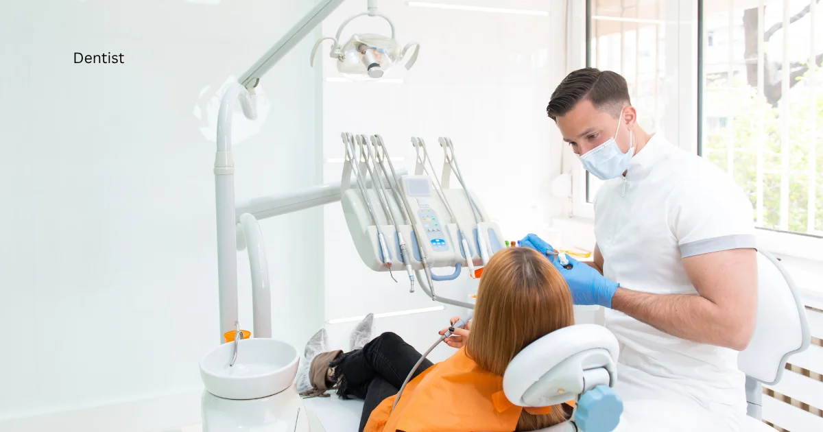 Dentist treating a patient in a modern private dental clinic, an example of a local business competing for AI search visibility in Marbella